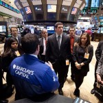 Business students on the NYSE floor