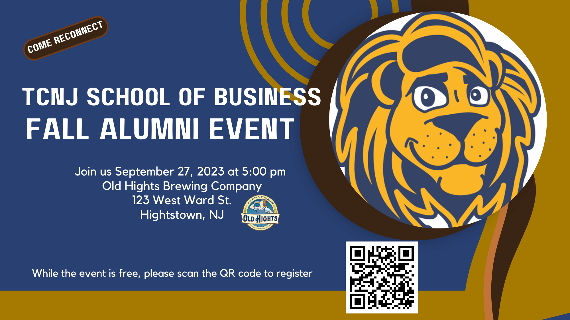 TCNJ school of business fall alumni event flyer